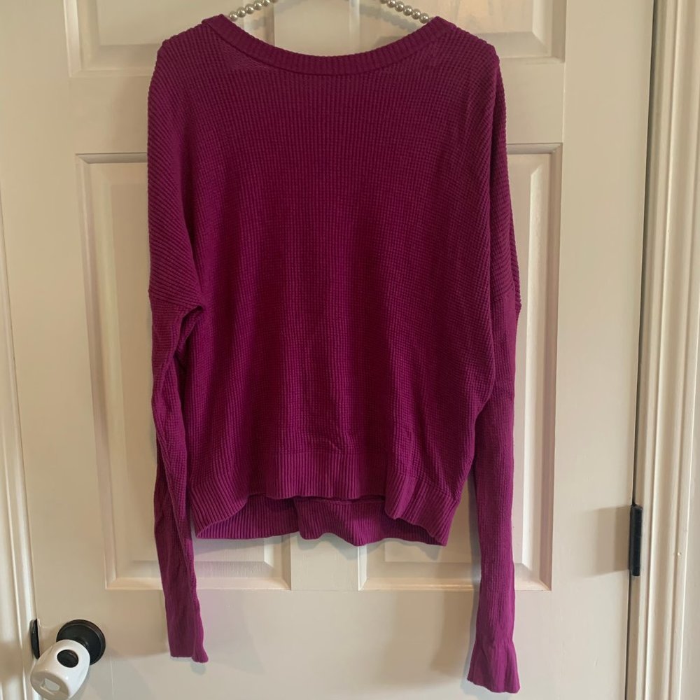 Splendid Ladies Reversible Waffle Knit Soft Dolman Wrap Sweater Size L